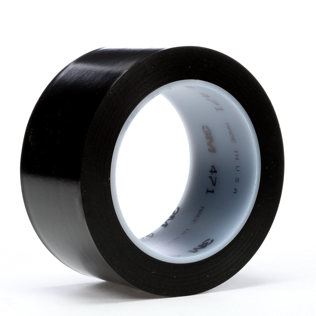 3M Vinyl Tape 471 Black, 2 in x 36 yd, 24 per case
