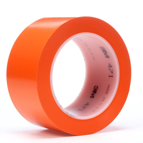 3M Vinyl Tape 471 Orange, 1/2 in x 36 yd, 72 per case Bulk