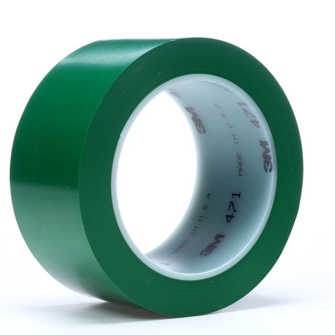 3M Vinyl Tape 471 Green, 3 in x 36 yd, 12 per case Bulk