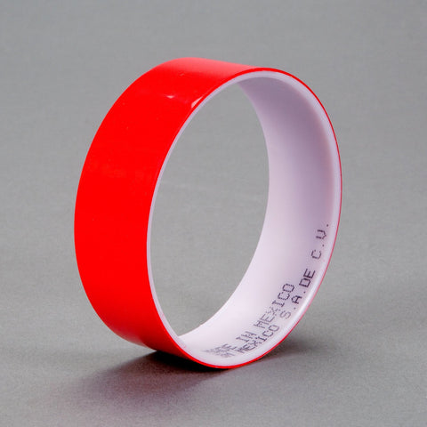 3M Polyester Film Tape 850 Red, 1 1/4 in x 72 yd 1.9 mil, 24 per