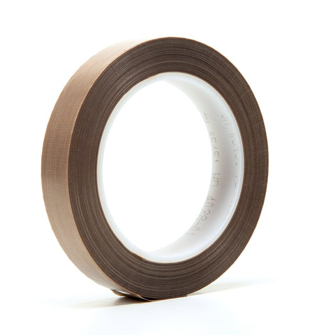 3M PTFE Glass Cloth Tape 5451 Brown, 3/4 in x 36 yd 5.3 mil, 12