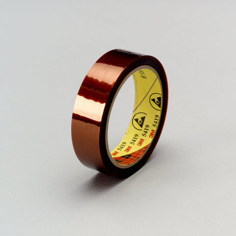 3M Low Static Polyimide Film Tape 5419, 1/8 in x 36 yd, 72 per c