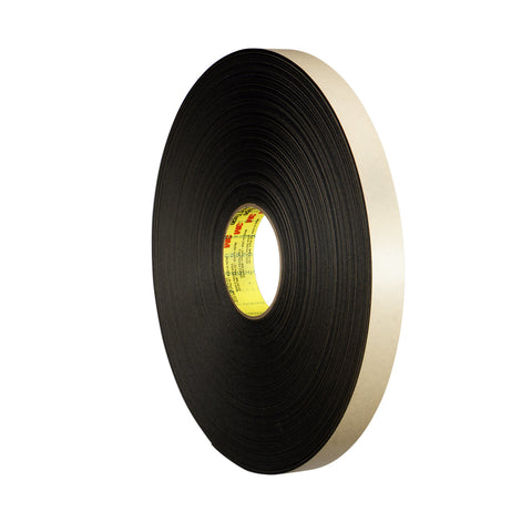 3M Double Coated Polyethylene Foam Tape 4492 Black, 1/2 in x 72