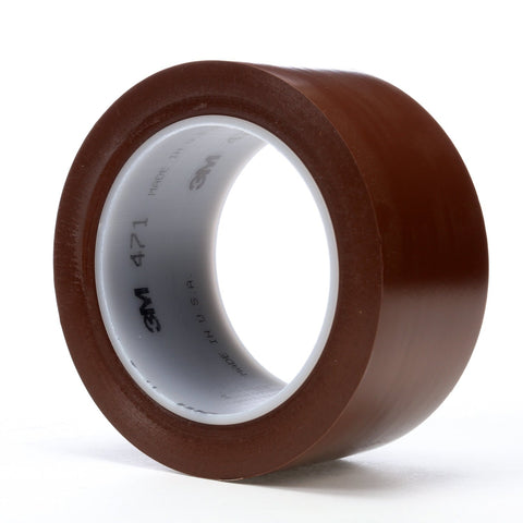 3M Vinyl Tape 471 Brown, 1/4 in x 36 yd, 144 per case Boxed
