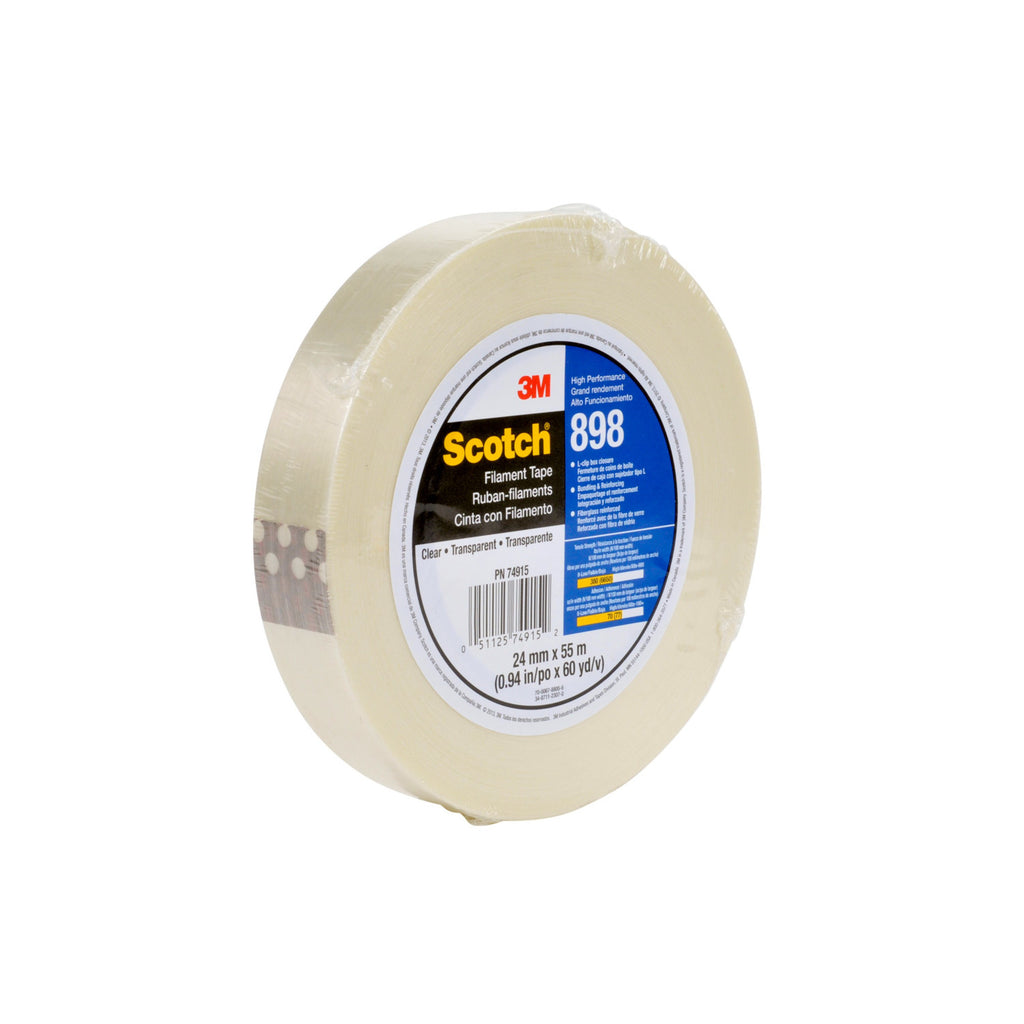 Scotch Filament Tape 898 Clear, 18 mm x 330 m