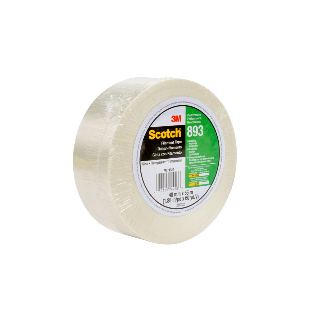 Scotch Filament Tape 893 Clear, 48 mm x 55 m