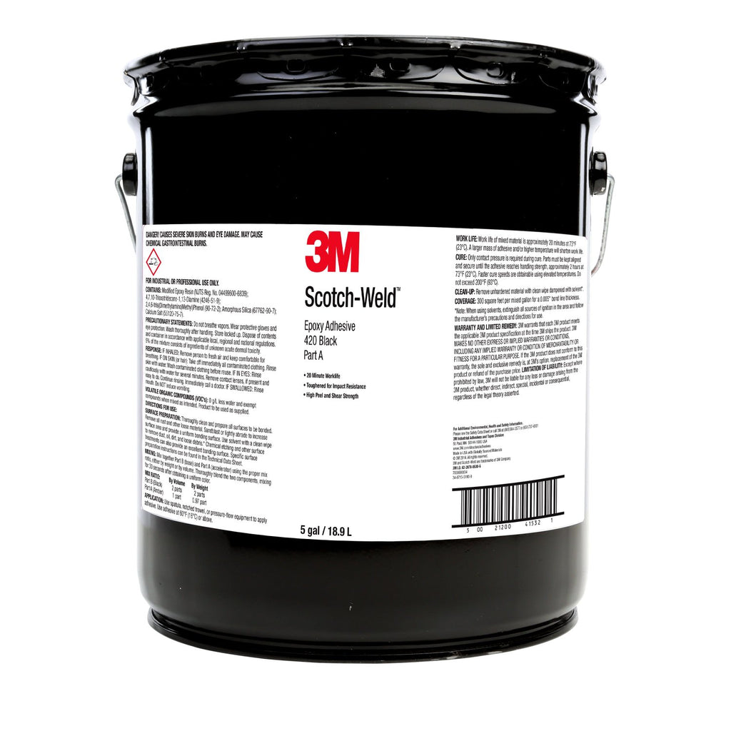 3M Scotch-Weld Epoxy Adhesive 420 Black Part A, 5 gal