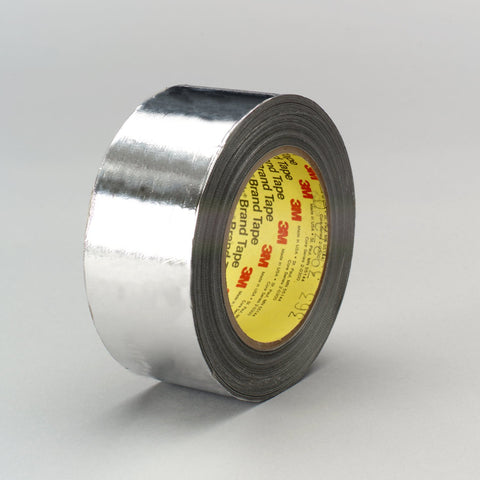3M High Temperature Aluminum Foil/Glass Cloth Tape 363 Silver, 3