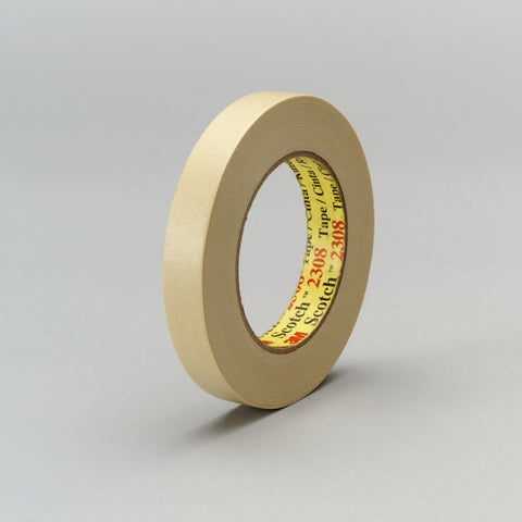 Scotch Masking Tape 2308 Natural, 12 mm x 55 m 5.5 mil, 72 per c