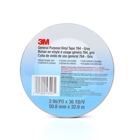 3M General Purpose Vinyl Tape 764 Gray, 2 in x 36 yd 5.0 mil, 24
