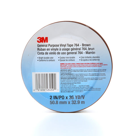 3M General Purpose Vinyl Tape 764 Brown, 2 in x 36 yd 5.0 mil, 2